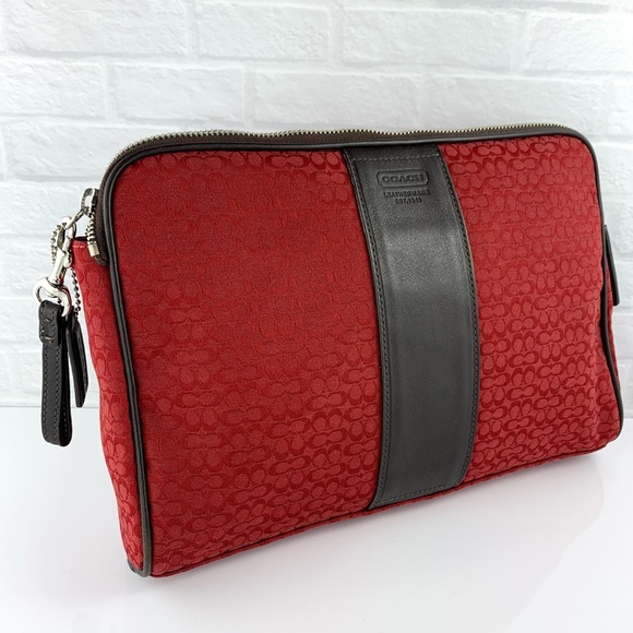 Coach Handbags - Vintage Coach Signature Cosmetic Bag Zip Pouch Bag Y2K